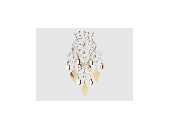 872504 - Sølje Hvit Forgylt med spirlauv