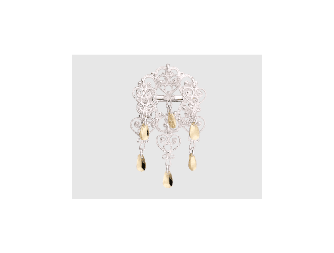 889500 - Sølje Hvit forgylt