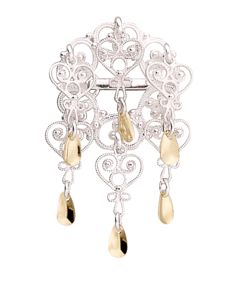 889500 - Sølje Hvit forgylt