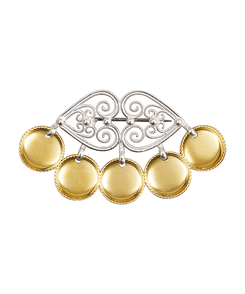 895501 - Sølje Hvit Forgylt med Trådkantlauv