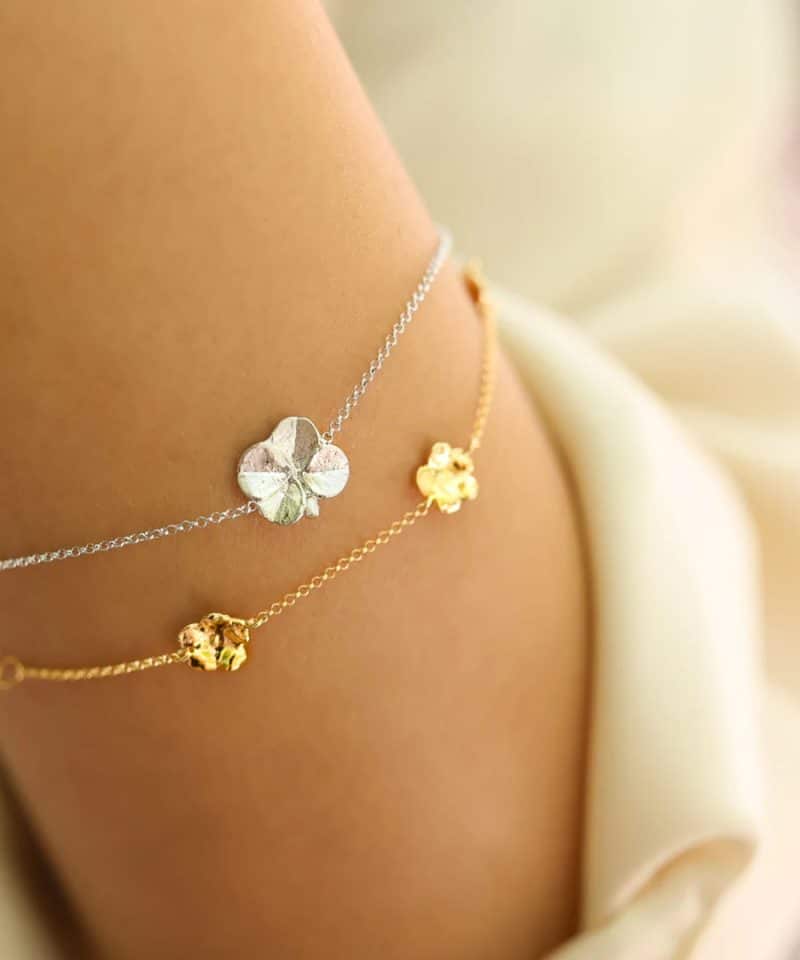 Alternative view of Forglemmigej armbånd forgylt