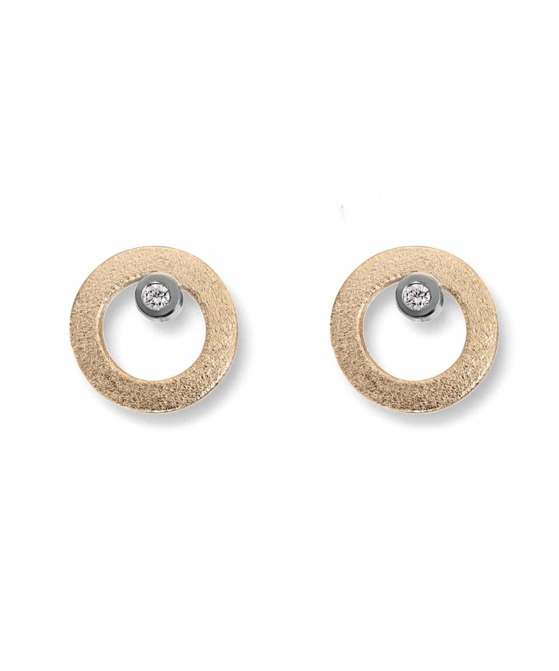 Circle - Ørepynt i gull med diamanter