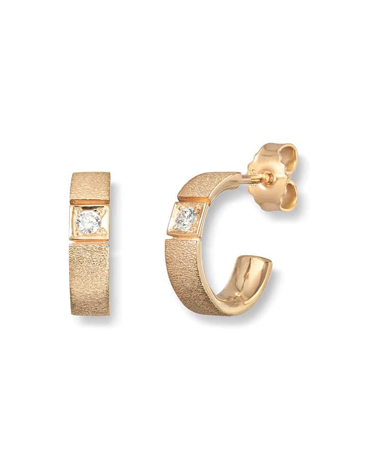 Classic Øreringer Gull med diamanter