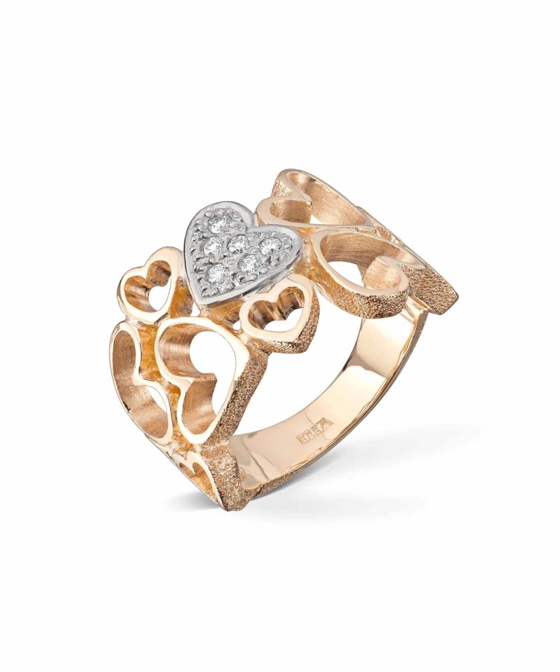 Joy Ring i gult gull med diamanter