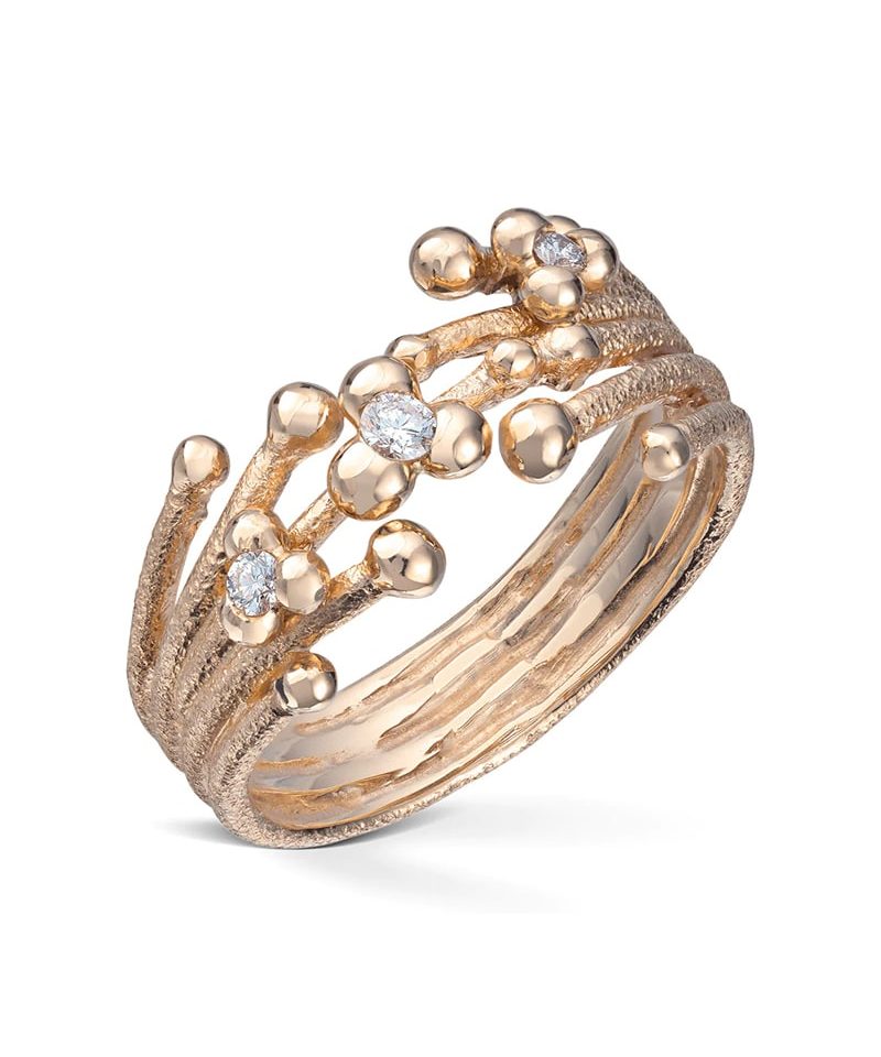 Dugg - Ring i gull med diamanter