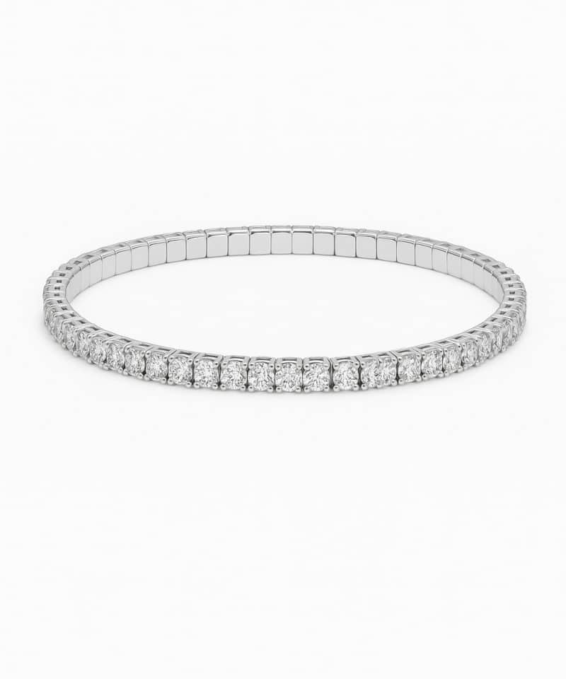 Fleksibelt tennisarmbånd i hvitt gull 4.79ct