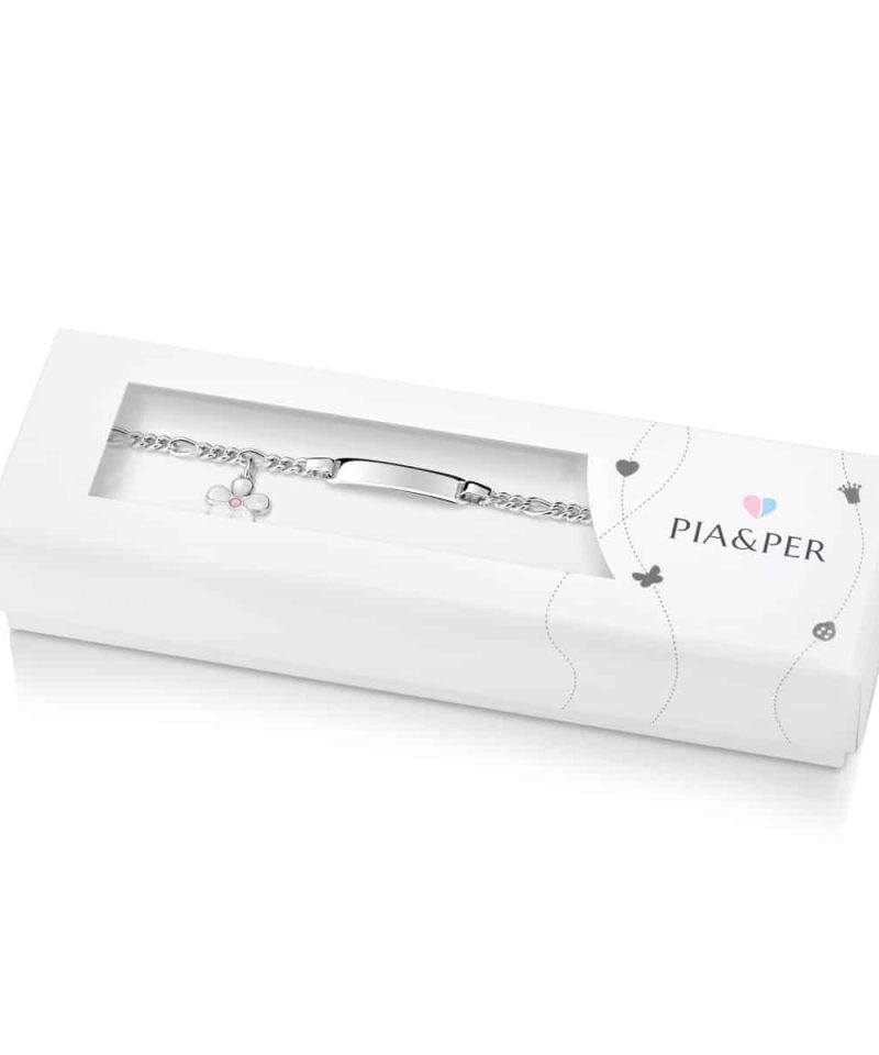 Alternative view of ID-armbånd i sølv - Hvit blomst