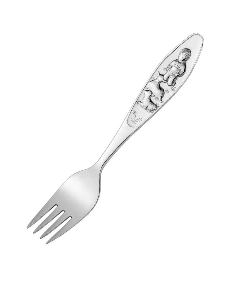 Bæ Bæ Lille Lam - Sølv Barnegaffel Gutt