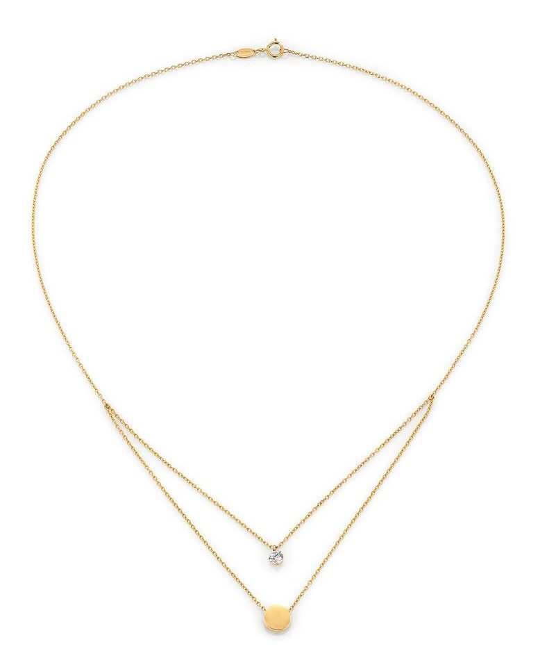 Gullkjede 14k med tag og zirconia