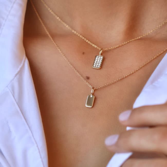 Alternative view of Square Diamond Pendant