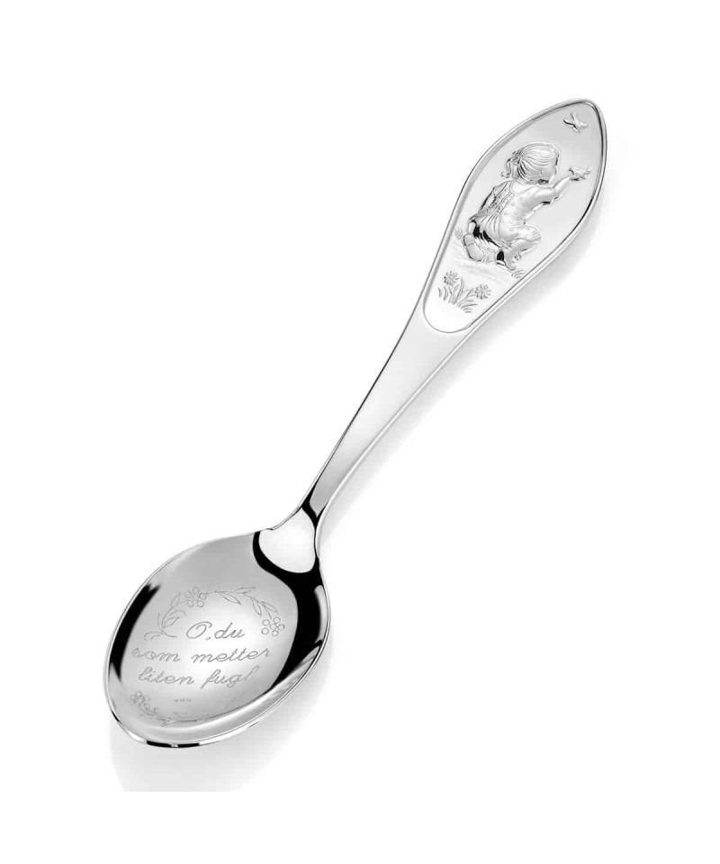 Du Som Metter Liten Fugl - Sølv Barneskje Pike