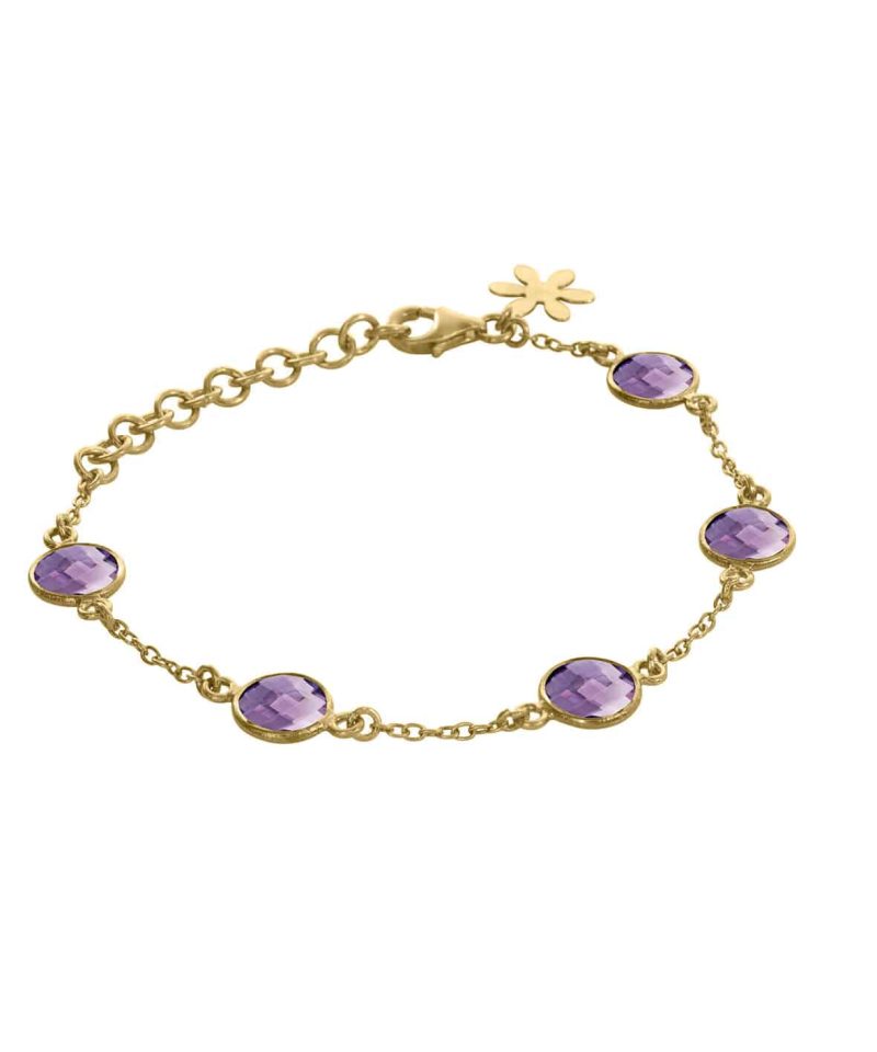 Armbånd Forgylt Sølv - Ametyst