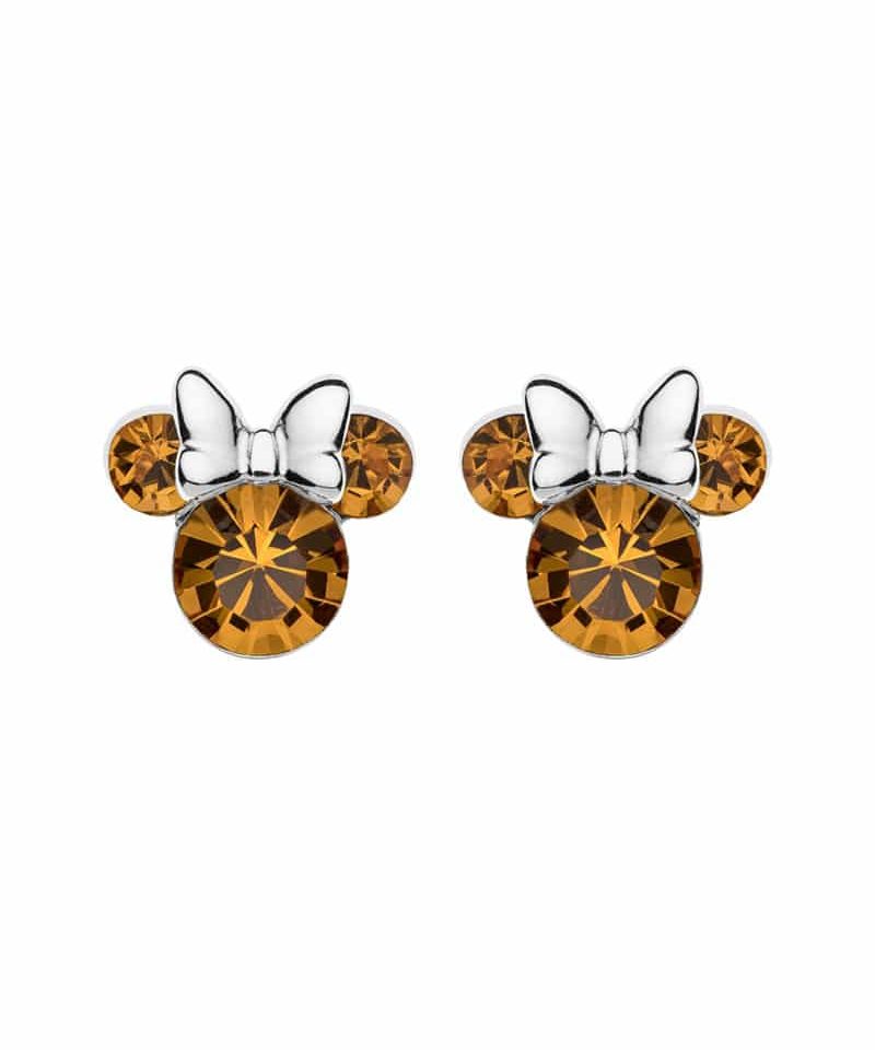 Minnie Mus ørepynt i sølv med zirconia - November