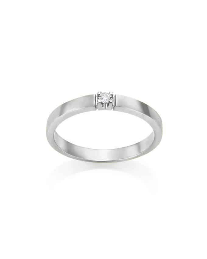 Alliansering Hvitt Gull 1x 0.03ct TW/Si