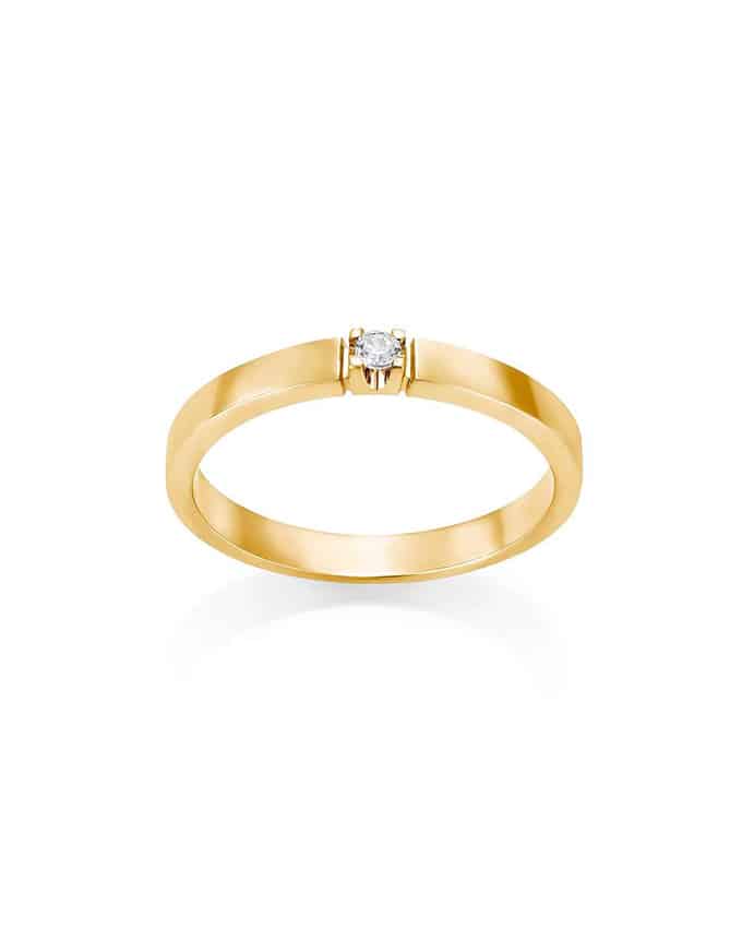 Alliansering Gult Gull 1x 0.03ct TW/Si