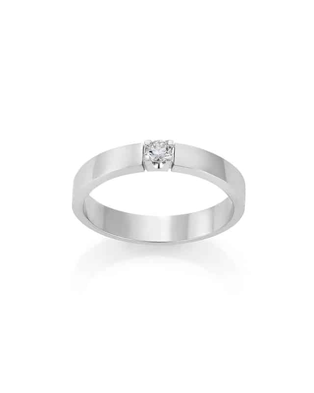 Alliansering Hvitt Gull 1x 0.07ct TW/Si