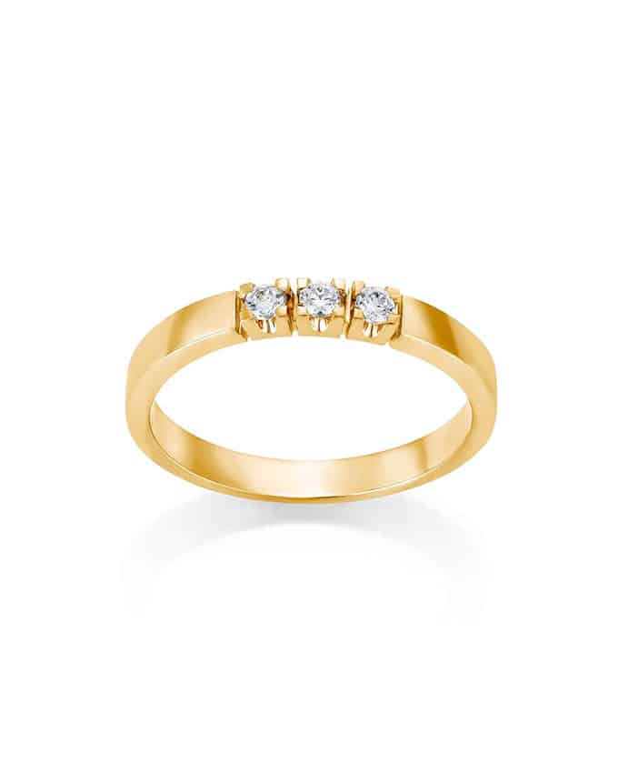 Alliansering Gult Gull 3x 0.03ct TW/Si