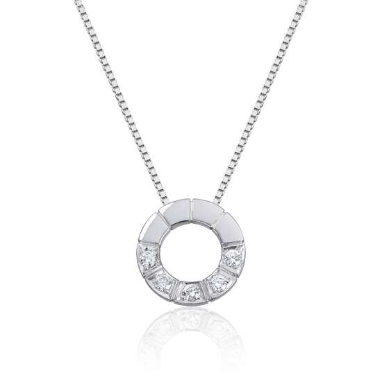 Allianse anheng 0,03ct WSI x 5 stk i hvitt gull