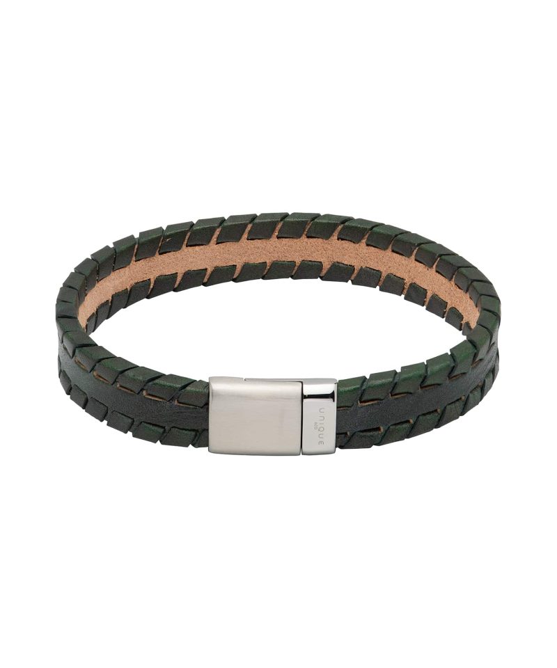 Skinnarmbånd Mørk grønn - 21cm