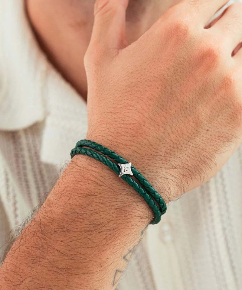 Alternative view of Bolo Leather Green armbånd L00080L-19,5CM