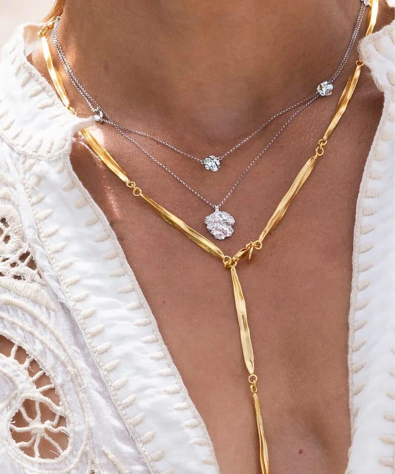 Alternative view of Græs halskjede forgylt