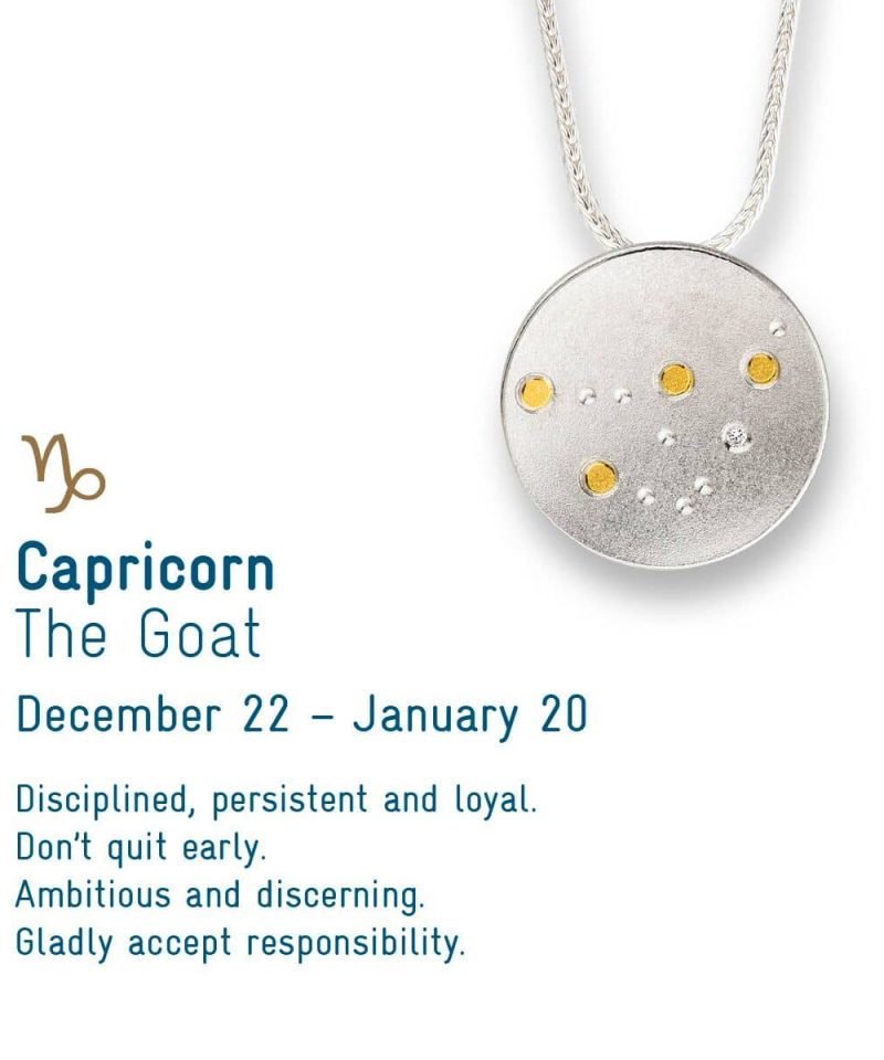 Alternative view of Manu Sternernschmuck - Anheng Stjernetegn Steinbukk sølv/gull, inkl 45cm sølvkj