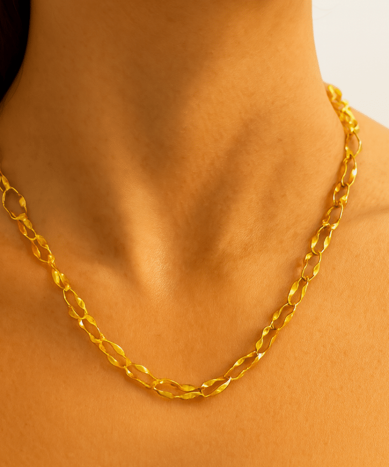 Alternative view of Halskjede i forgylt sølv tvistet