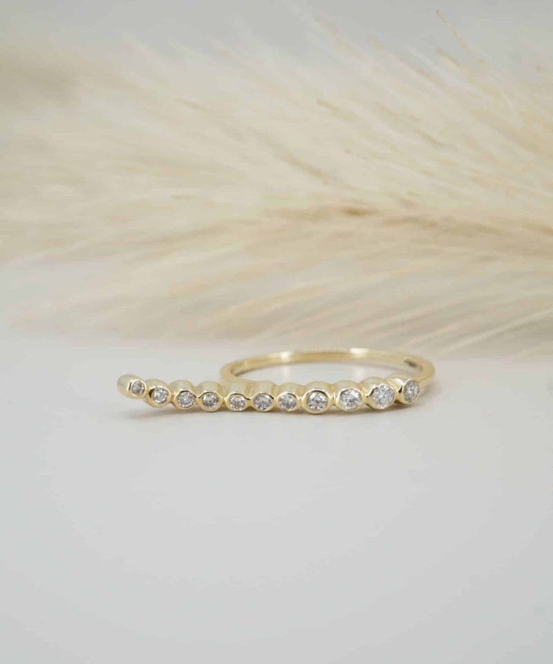 Diamantring gult gull 0.19ct