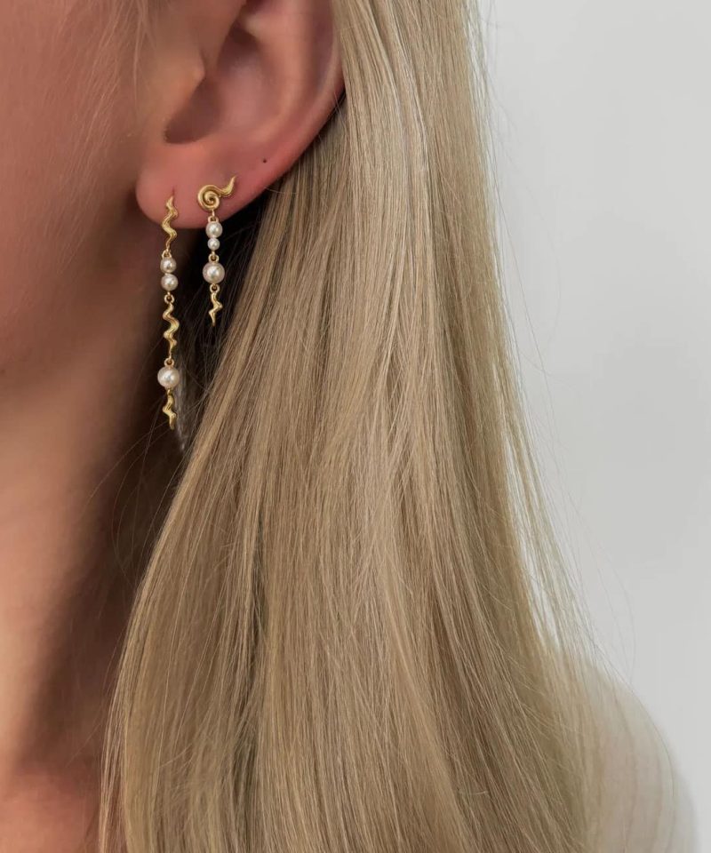 Alternative view of Sarka Earrings - Gold Plated