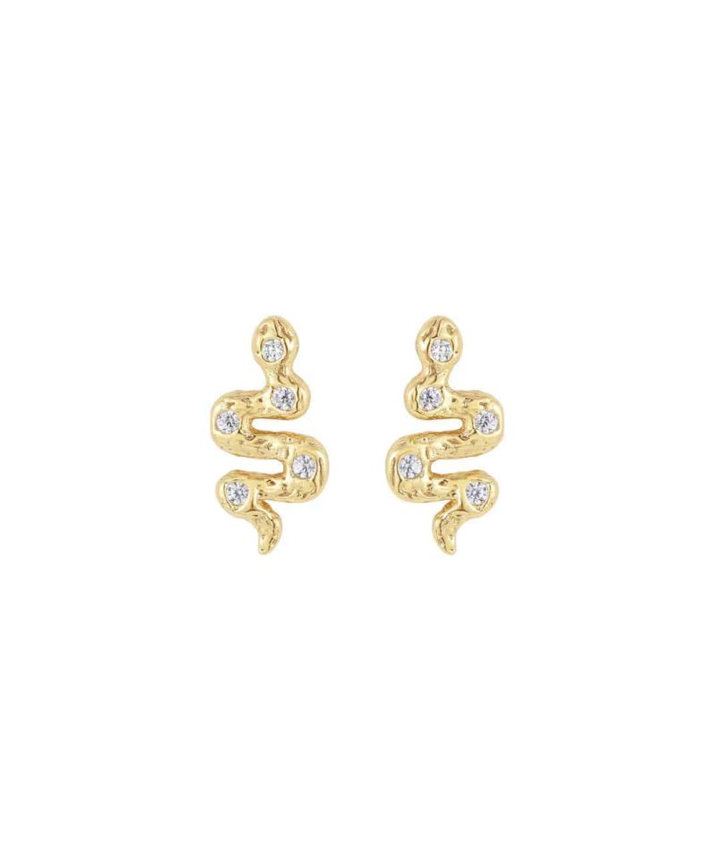 Python Petite Studs - Gold Plated