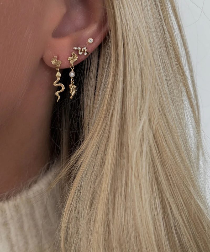 Alternative view of Adder Earrings - Gold Plated