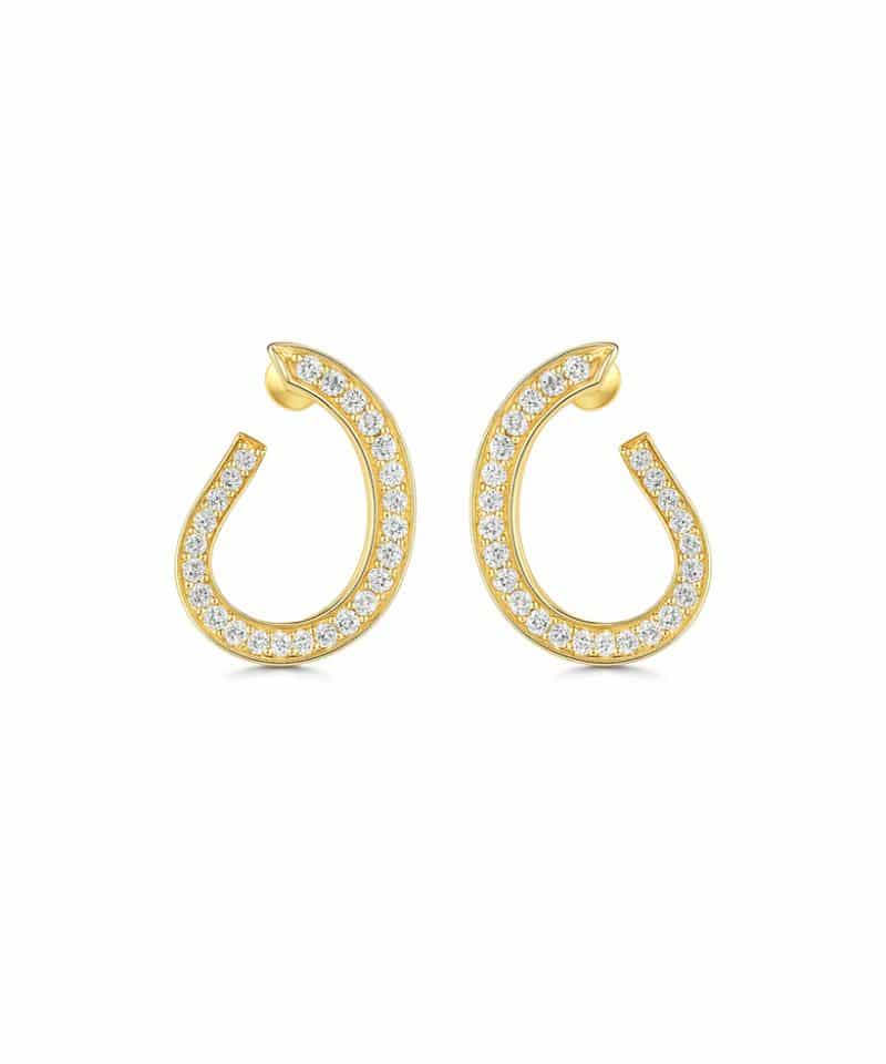 Ørepynt i gult gull 0.86ct W/SI