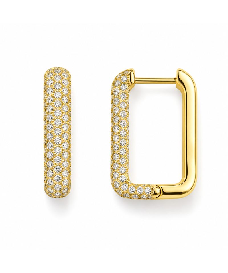 Øreringer i gult gull med diamanter 0.84ct