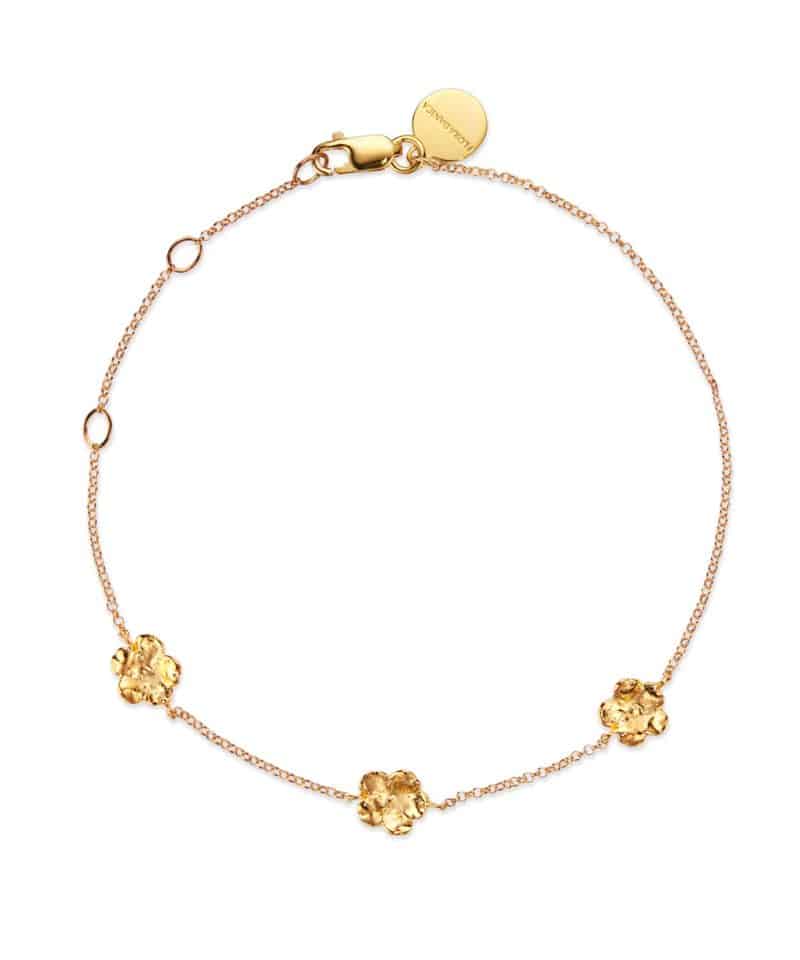 Forglemmigej armbånd forgylt