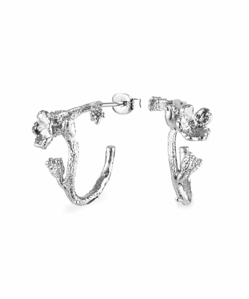 Forglemmigej hoop øreringer rhodinert