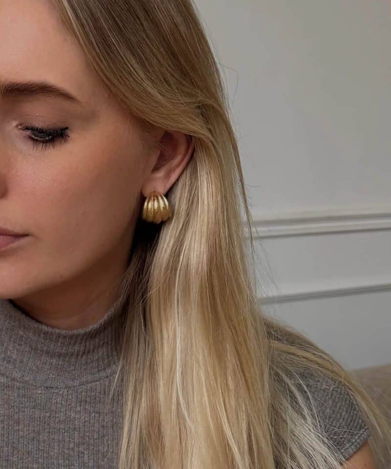 Alternative view of Coil Earrings Gold Plated Steel