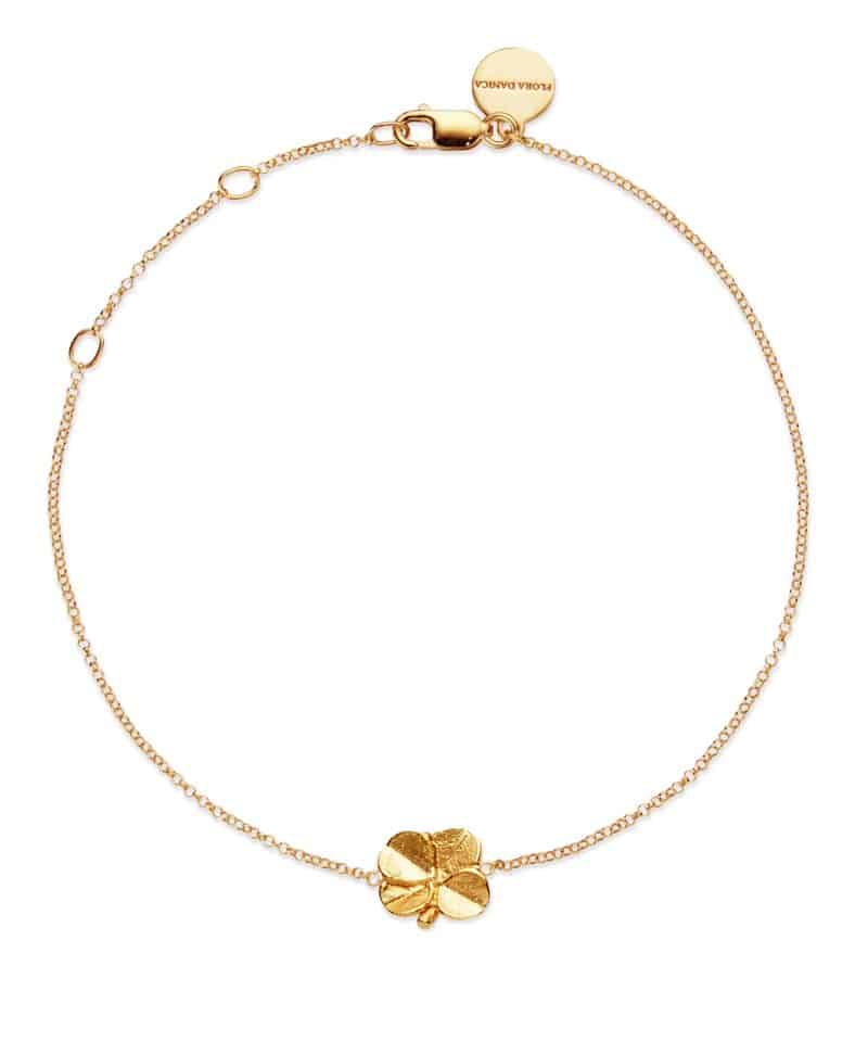 Firkløver armbånd forgylt