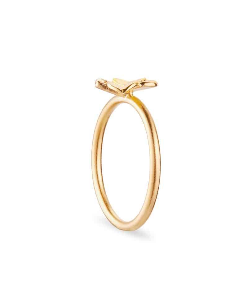 Alternative view of Firkløver ring forgylt