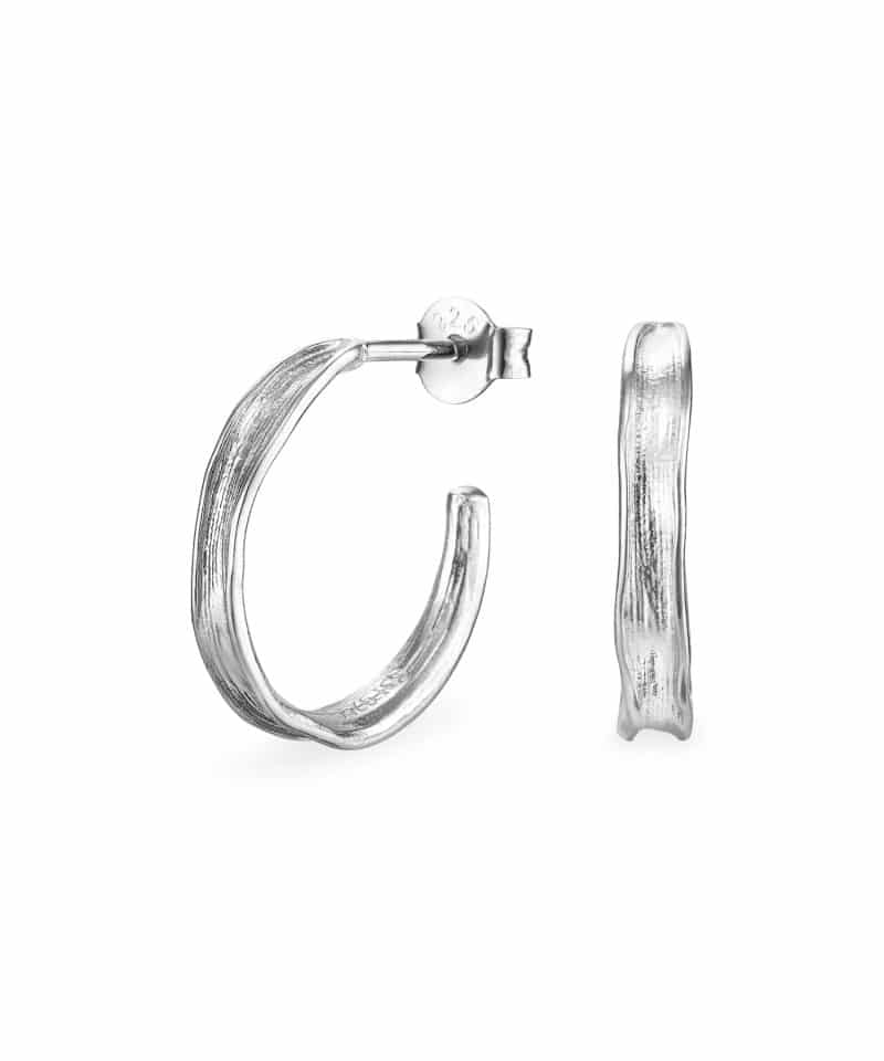 Græs Hoop øreringer rhodinert