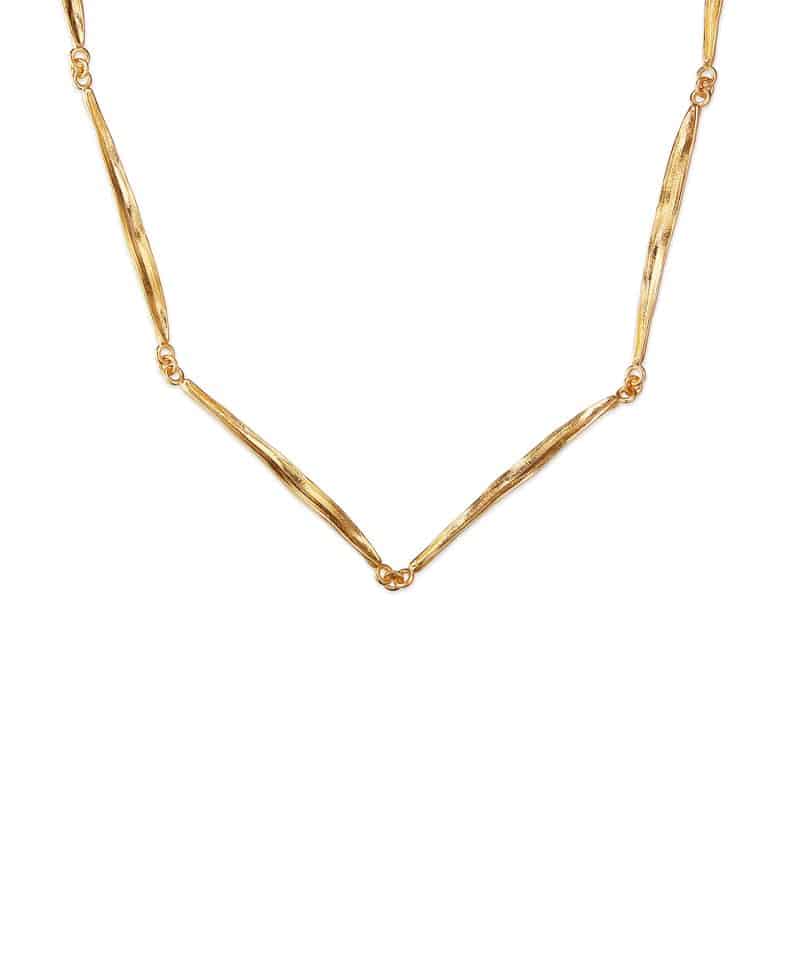 Græs halskjede forgylt