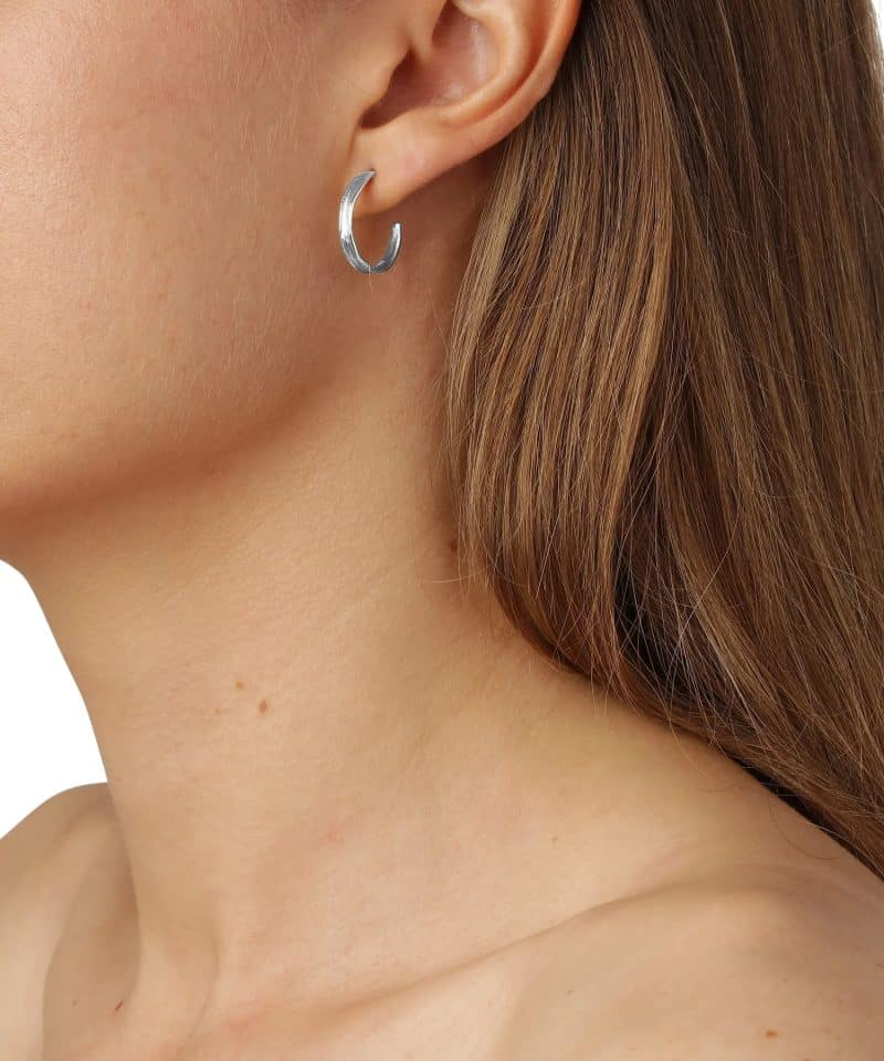 Alternative view of Græs Hoop øreringer rhodinert