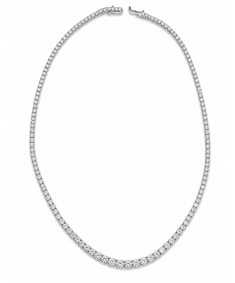 Tenniskjede i 18 kt hvitt gull med diamanter 6.65ct Tw Si