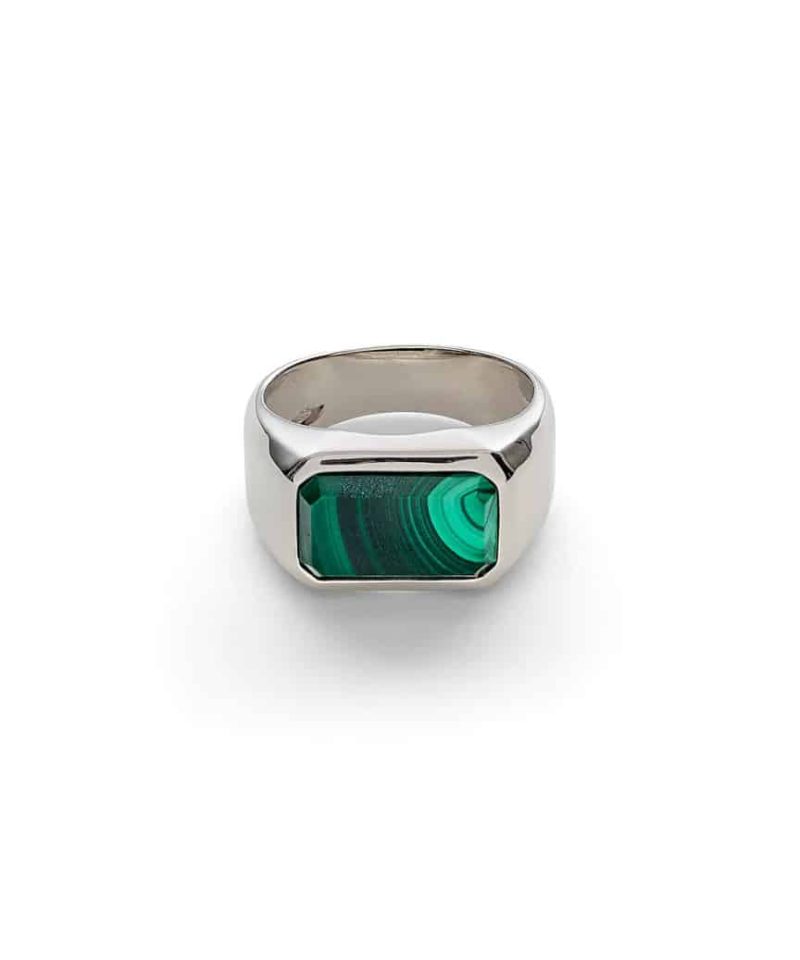 Hope Signet Ring Rectangle Malachite