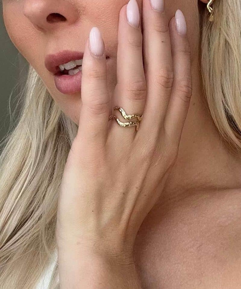 Alternative view of Caspian Ring Gold plated