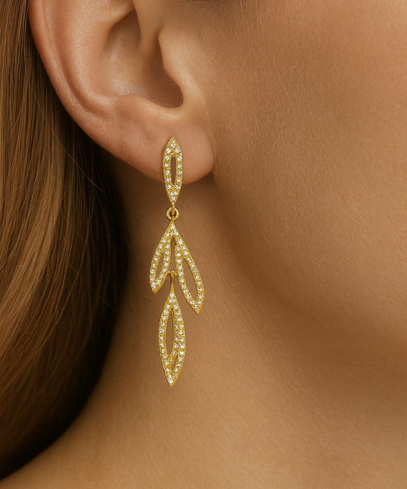 Alternative view of Ørepynt gult gull med diamanter 0.54ct