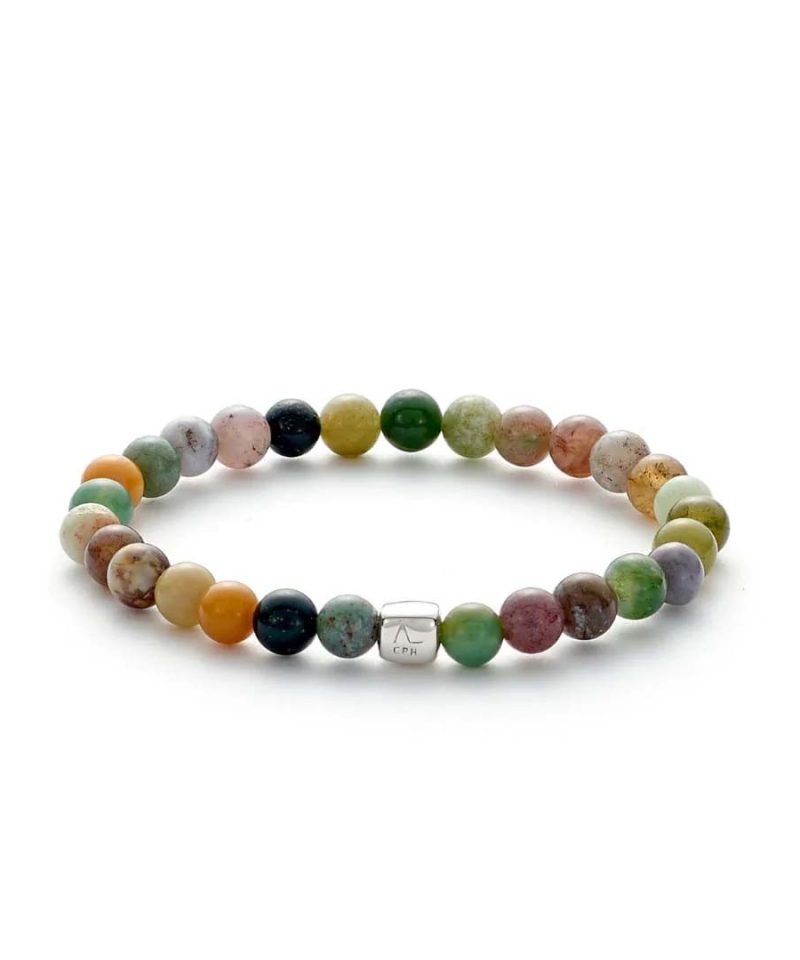 Indian Agate 6mm armbånd C00910L-19,5CM