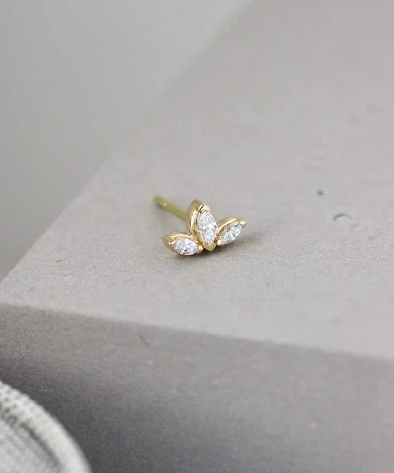 Alternative view of Inner Peace Lotus diamant ørepynt