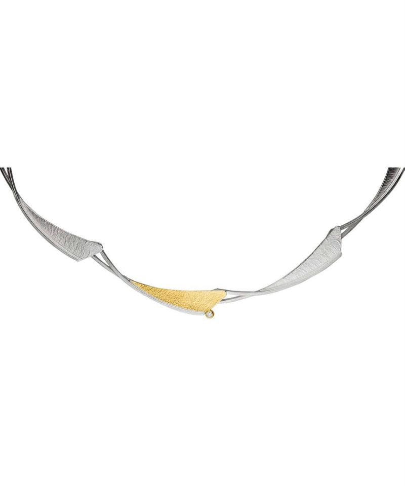 Collie i sølv og gull med diamanter