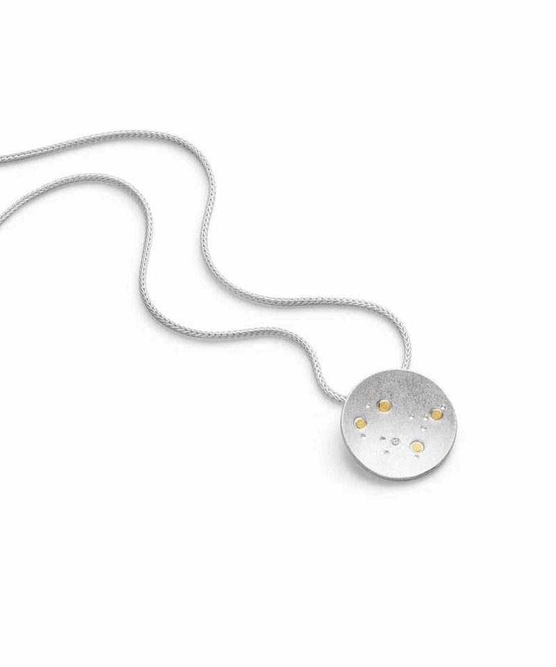 Manu Sternernschmuck - Anheng Stjernetegn Tvillingen sølv/gull, inkl 45cm sølvkj