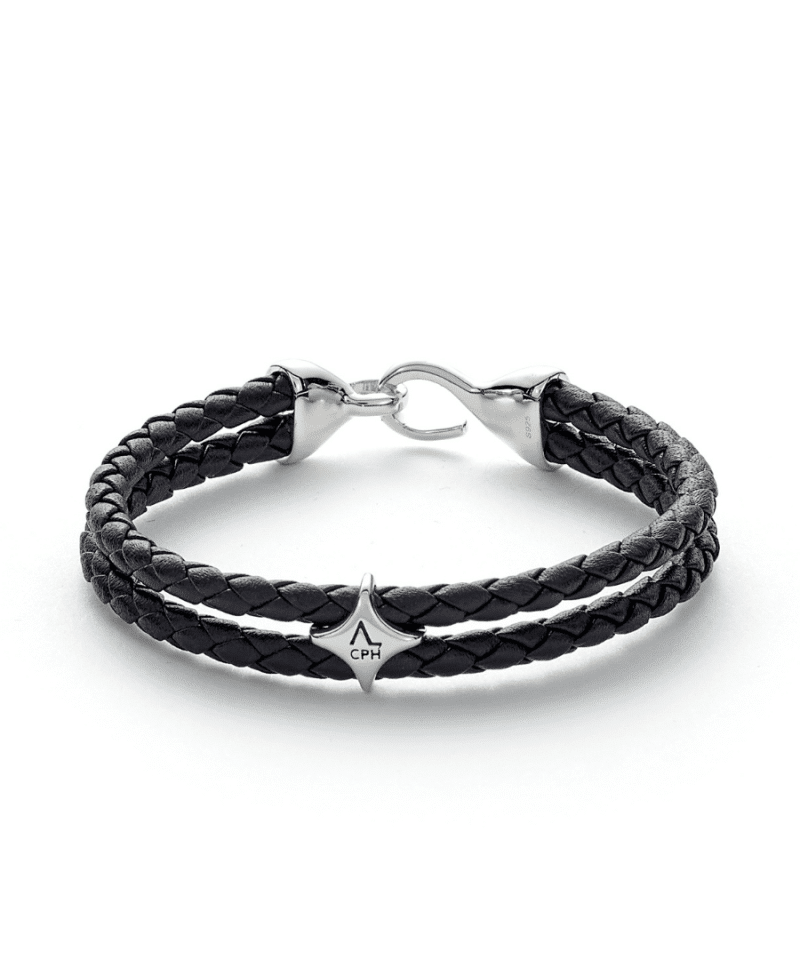 Armbånd - Black Bolo Leather with Hook Clasp